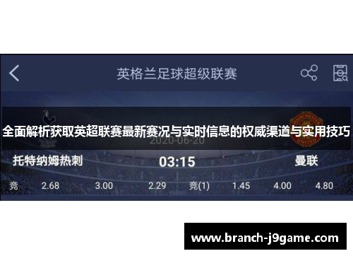 全面解析获取英超联赛最新赛况与实时信息的权威渠道与实用技巧
